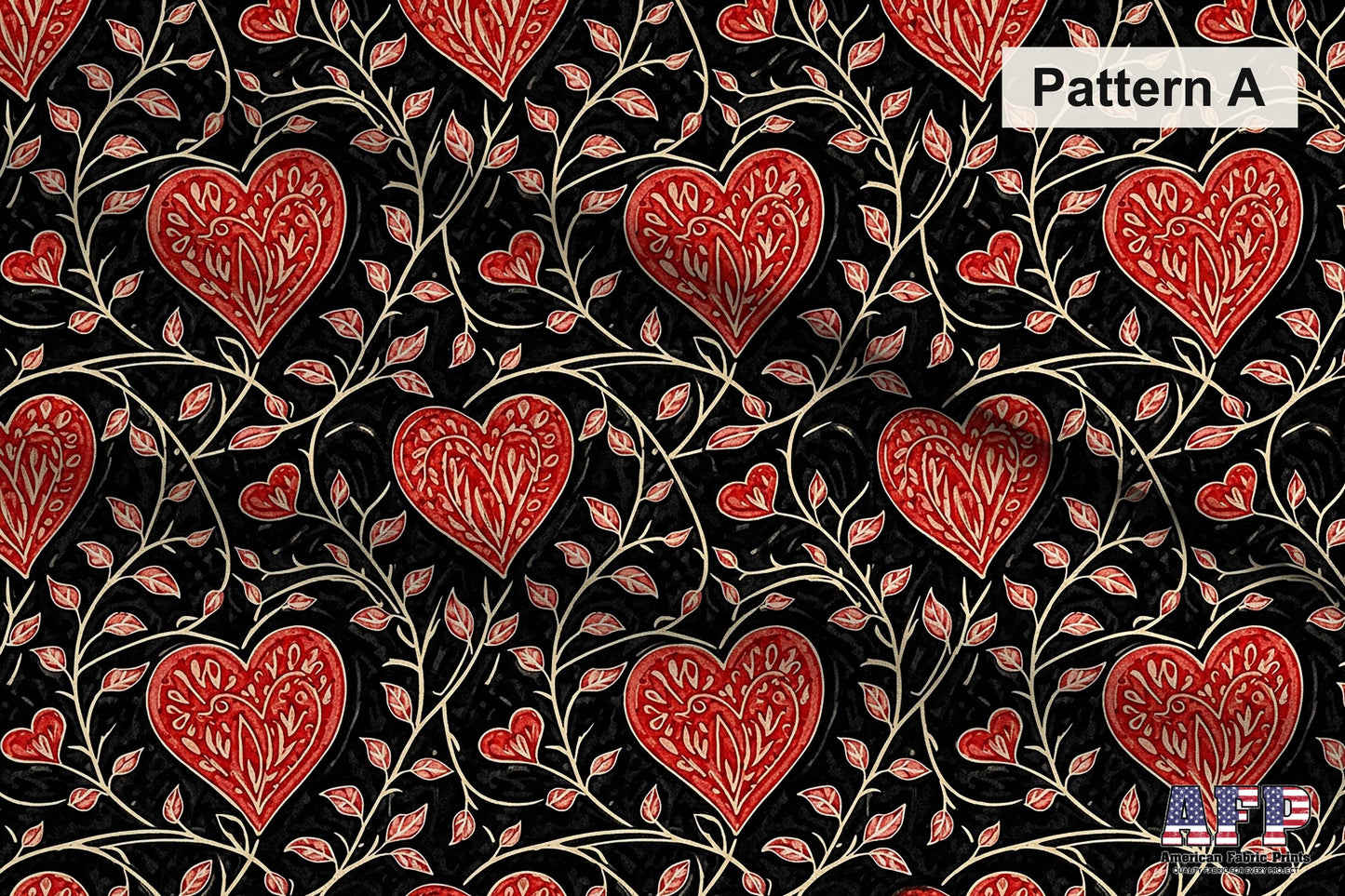 Black + Red Hearts Fabric Bundle Set - Shop now at American Fabric Prints
