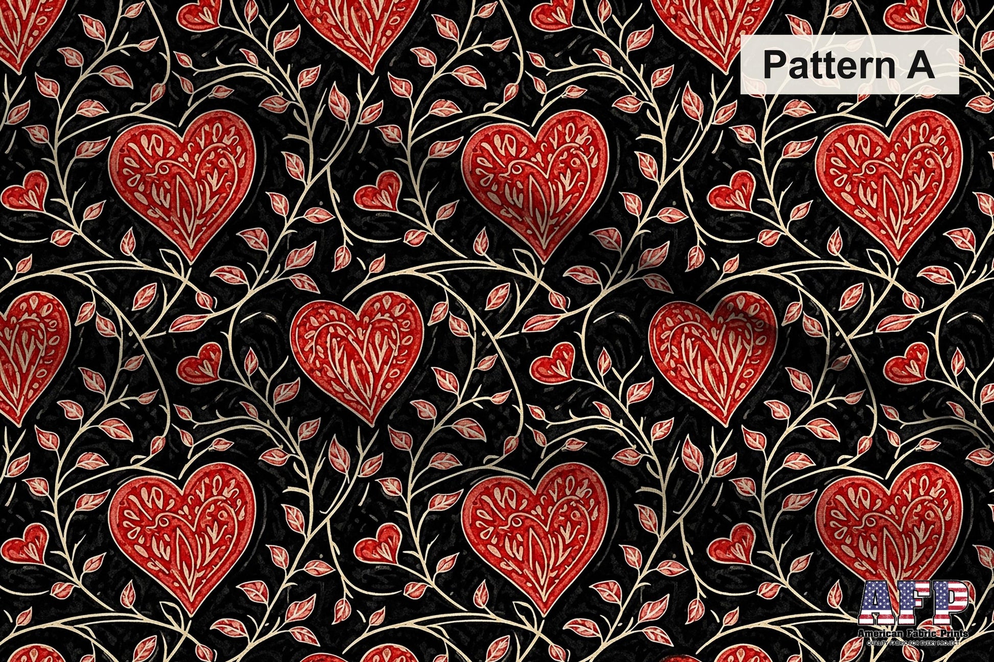 Black + Red Hearts Fabric Bundle Set - Shop now at American Fabric Prints