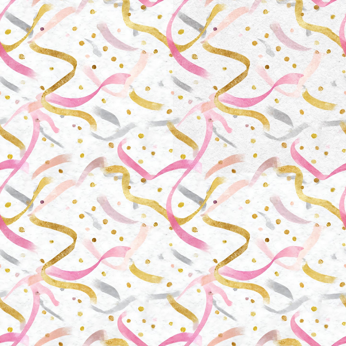 Gold+Pink Streamers Fabric - Shop now at American Fabric Prints