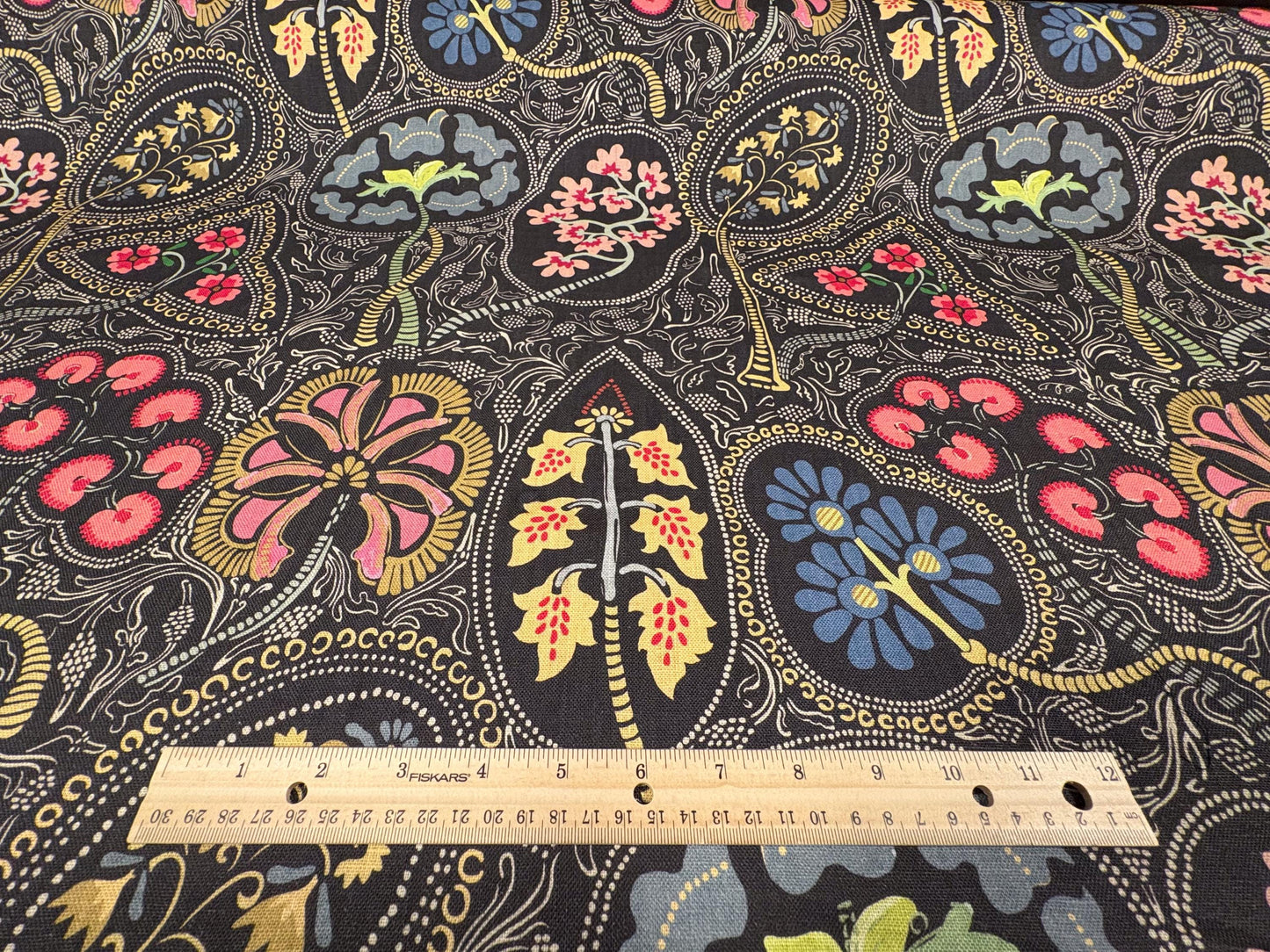 Designer Floral Paisley Pattern on Cotton Fabric. Shop now at AmericanFabricPrints.