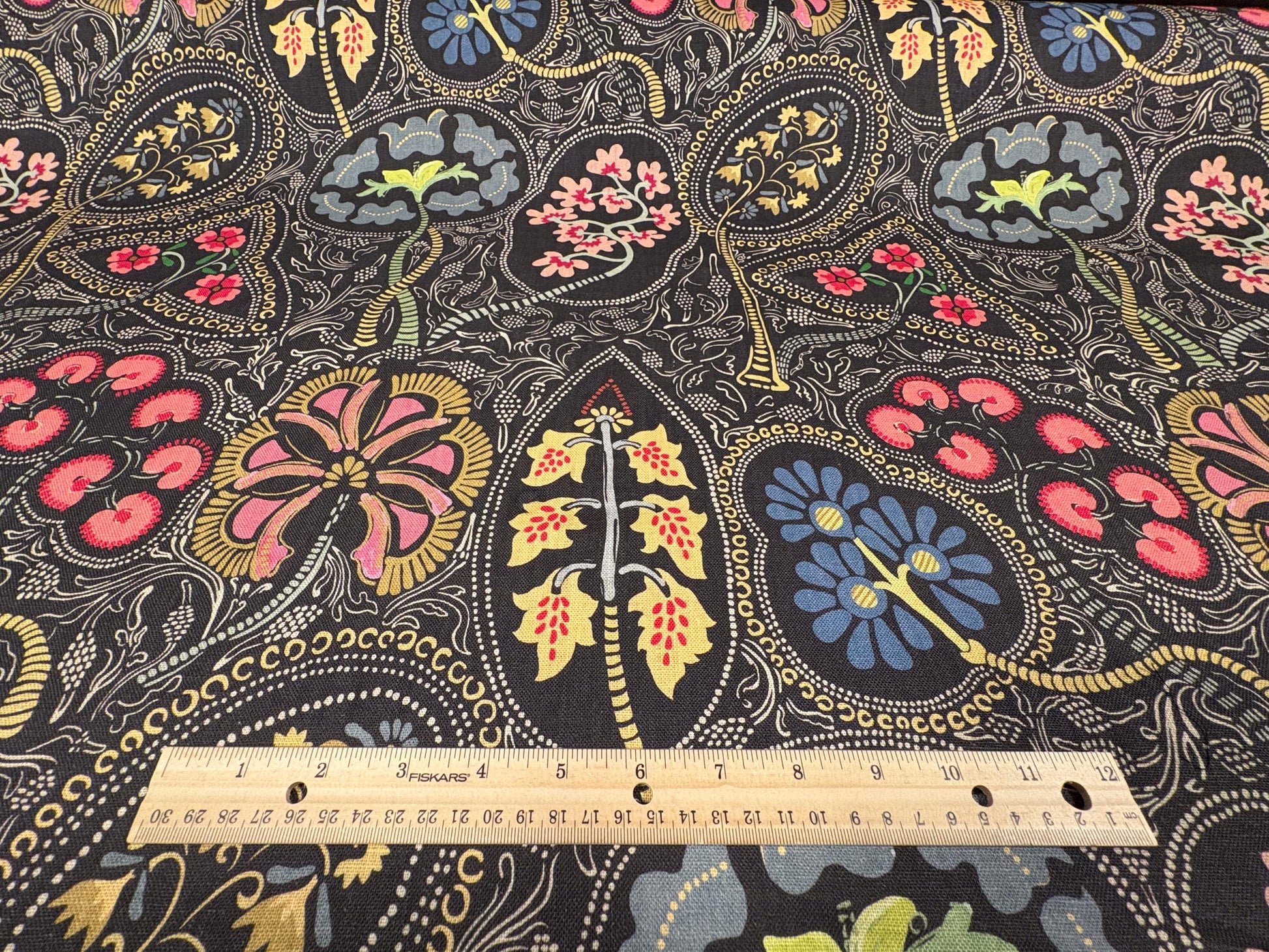 Designer Floral Paisley Pattern on Cotton Fabric. Shop now at AmericanFabricPrints.