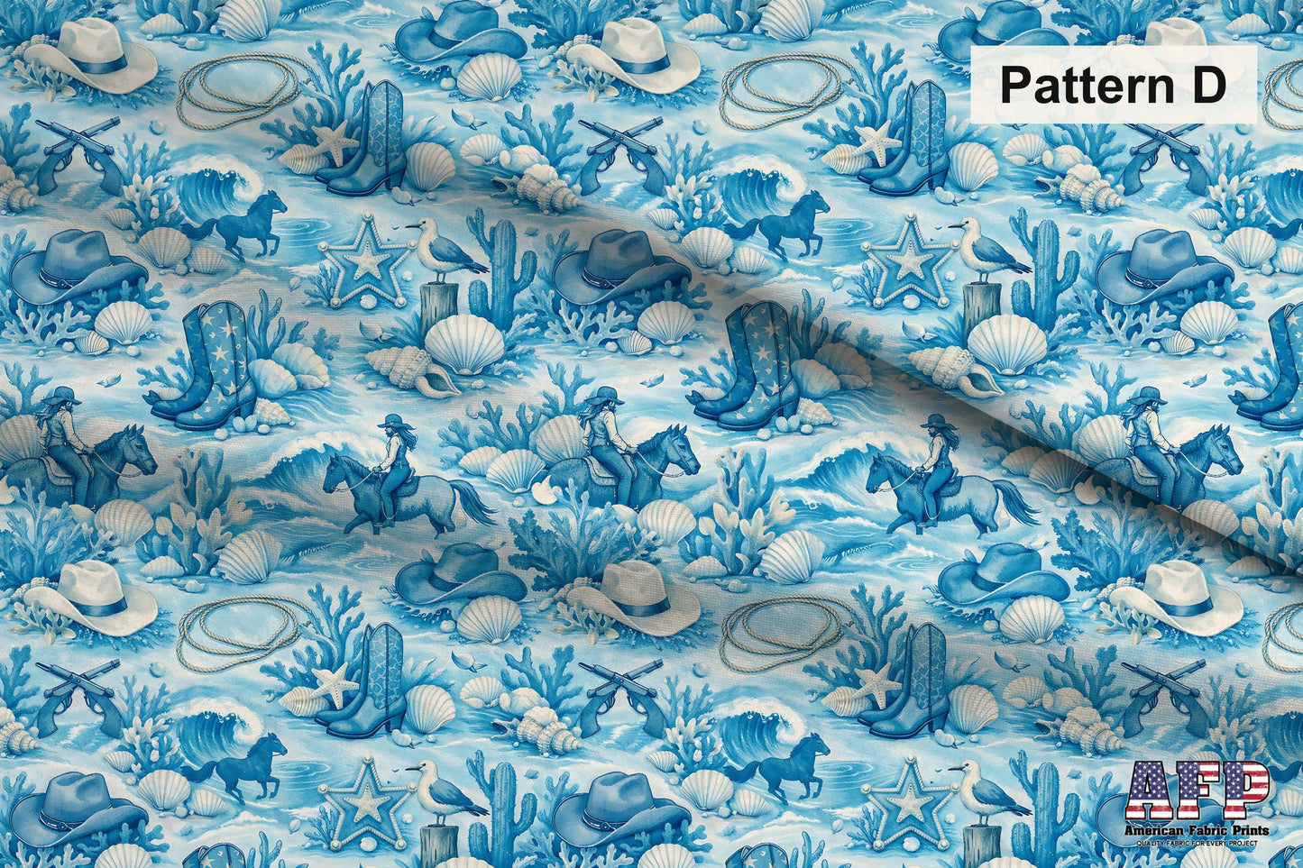 Blue Coastal Cowgirl 2 Fabric Bundle Set - Shop now at American Fabric Prints