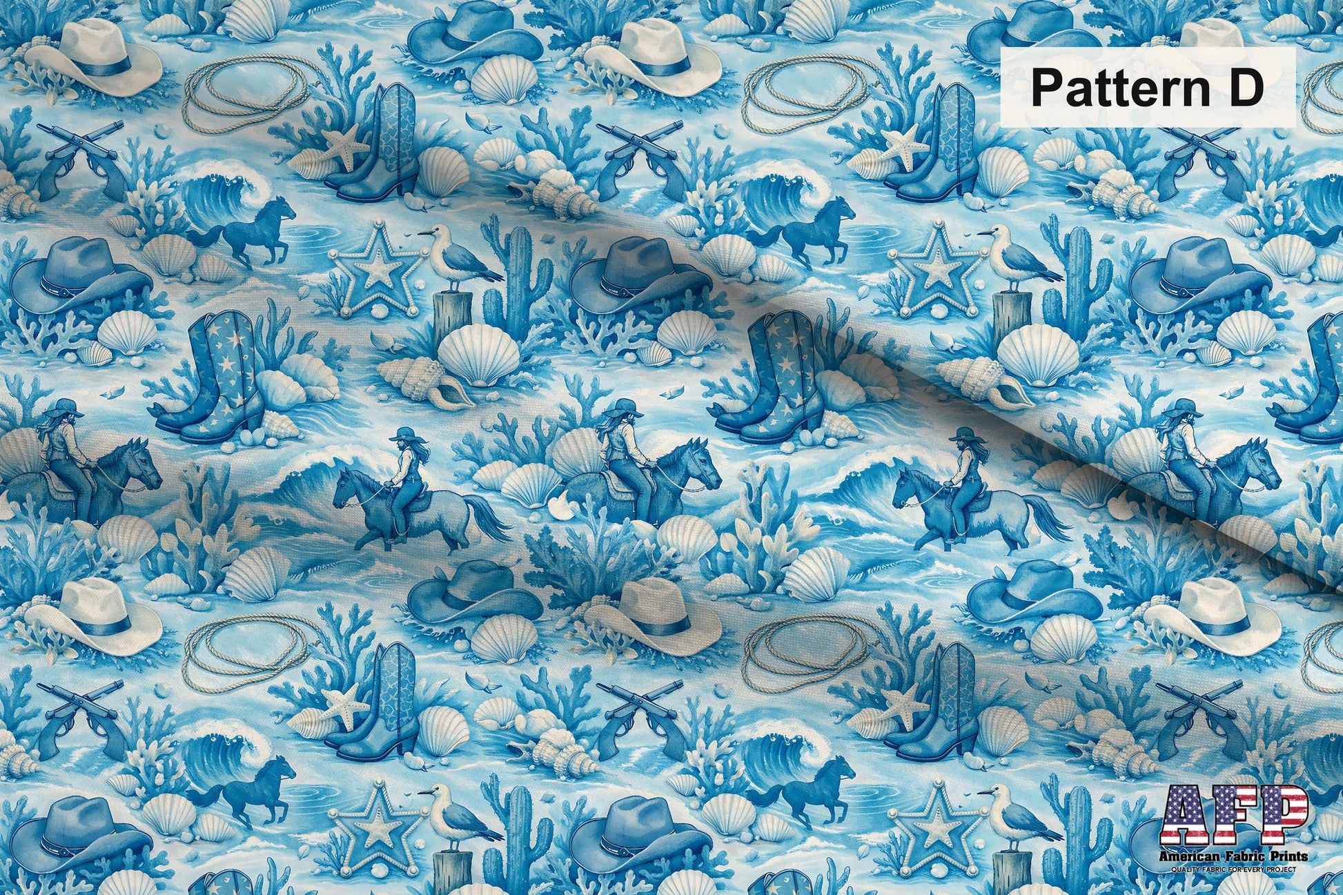 Blue Coastal Cowgirl 2 Fabric Bundle Set - Shop now at American Fabric Prints