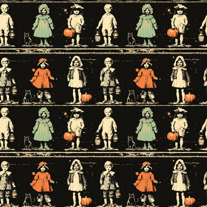 Vintage Halloween Children Fabric - Shop now at American Fabric Prints