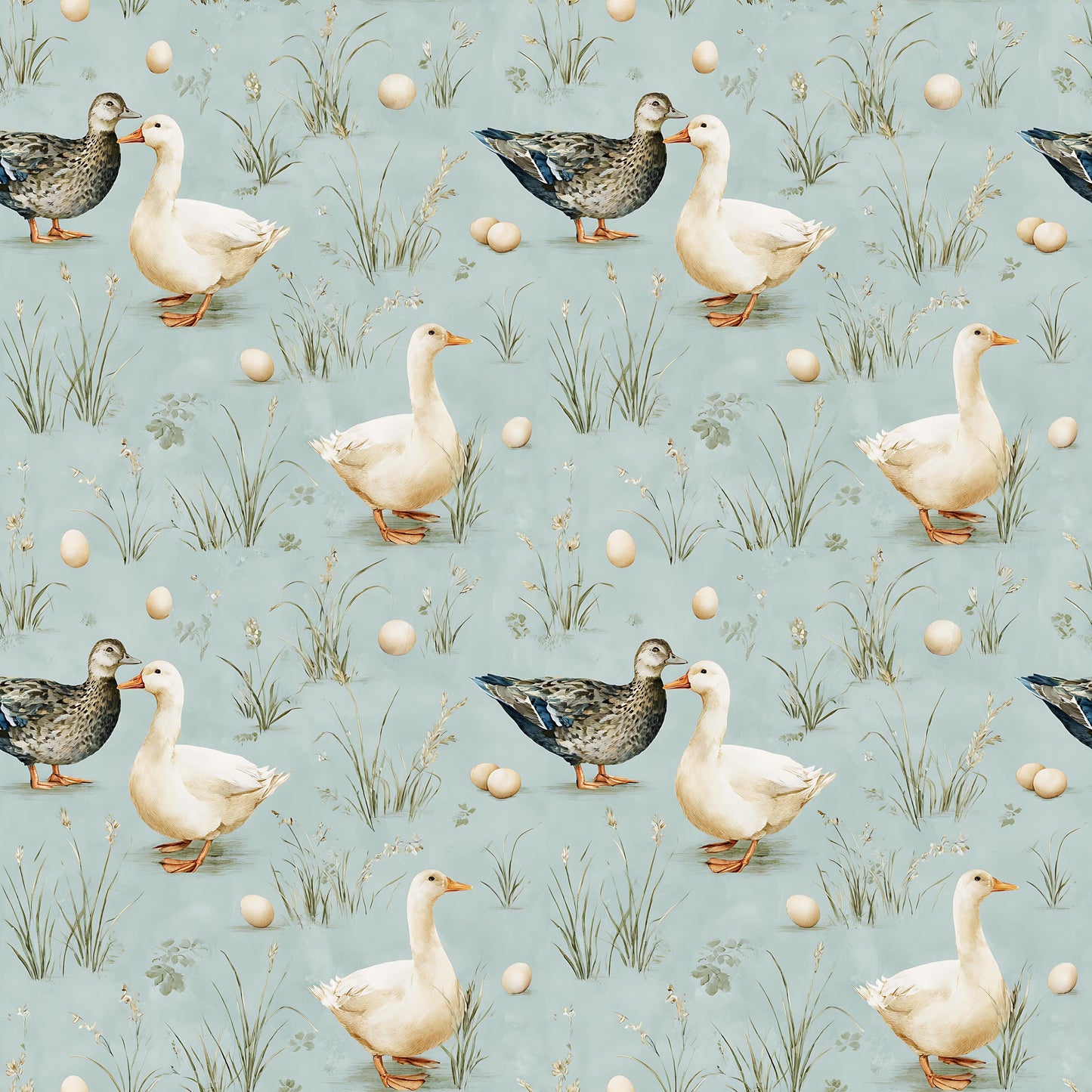 Watercolor Pond Side Fabric - Shop now at American Fabric Prints
