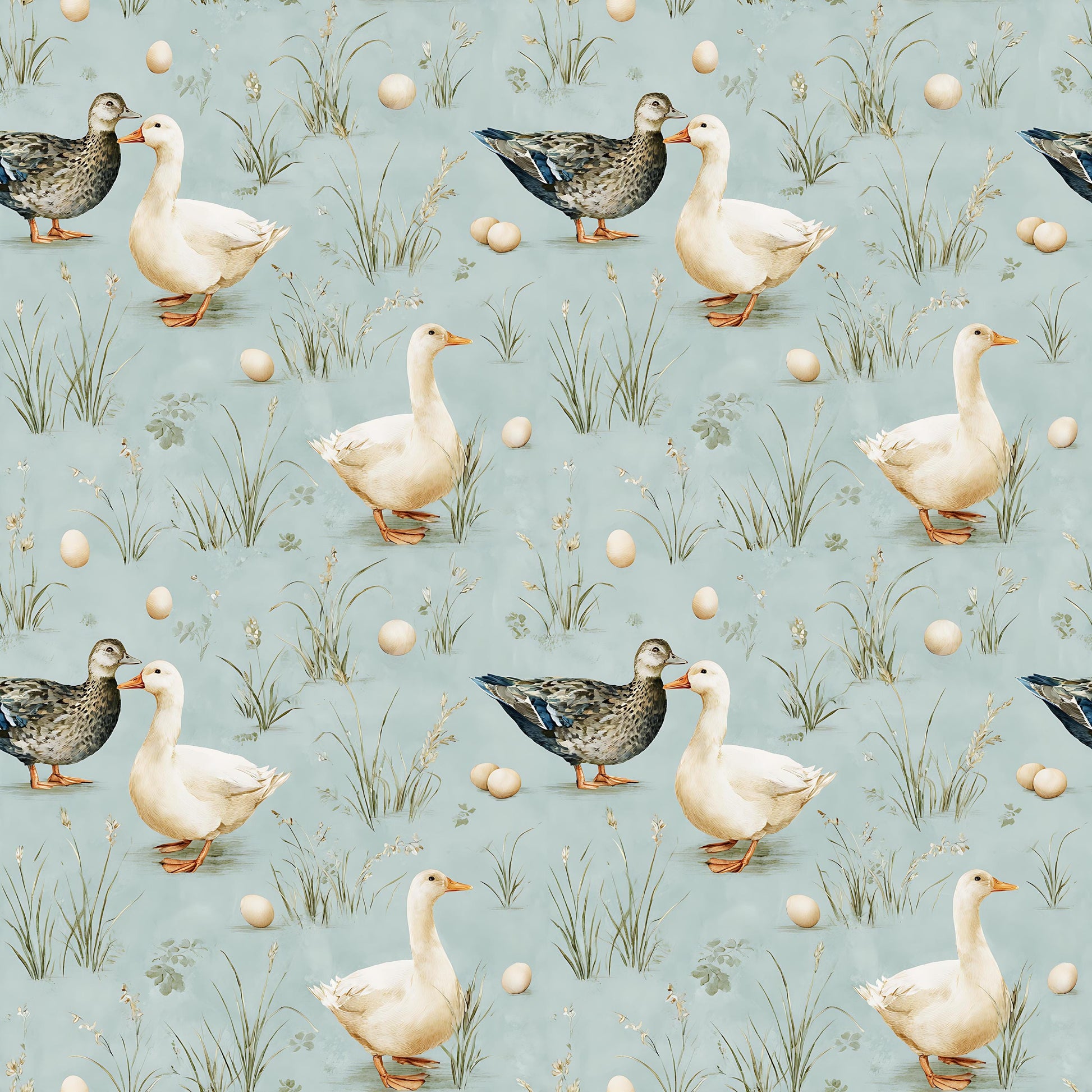 Watercolor Pond Side Fabric - Shop now at American Fabric Prints
