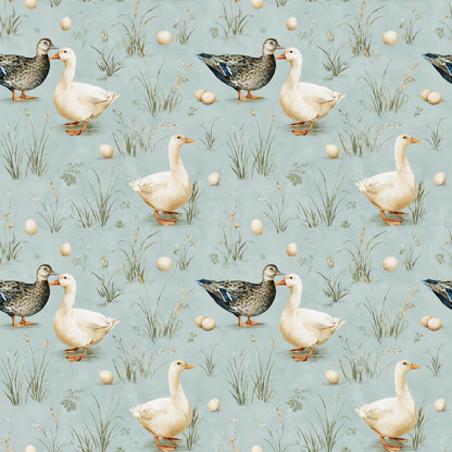 Watercolor Pond Side Fabric - Shop now at American Fabric Prints