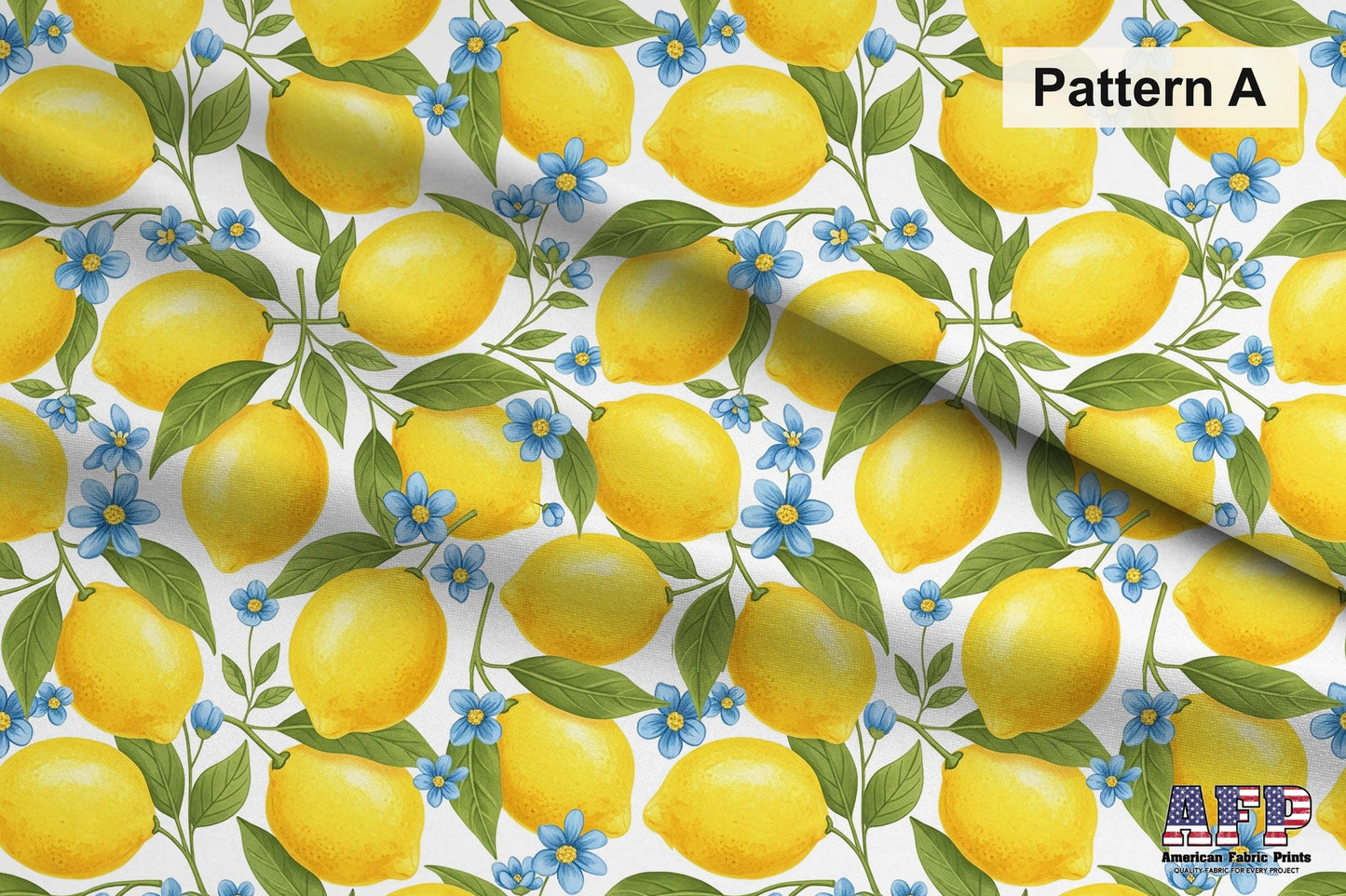 Lemons + Blue 2 Fabric Bundle Set - Shop now at American Fabric Prints
