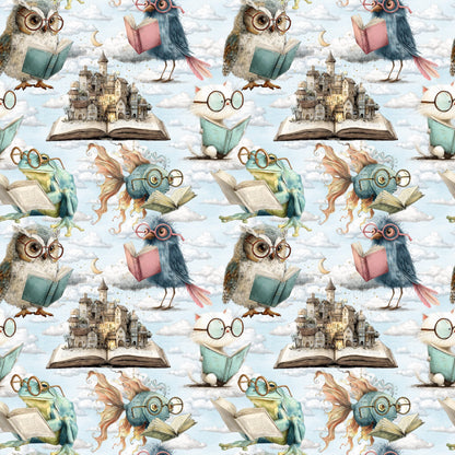Animals Reading Fabric - Shop now at American Fabric Prints