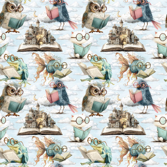 Animals Reading Fabric - Shop now at American Fabric Prints
