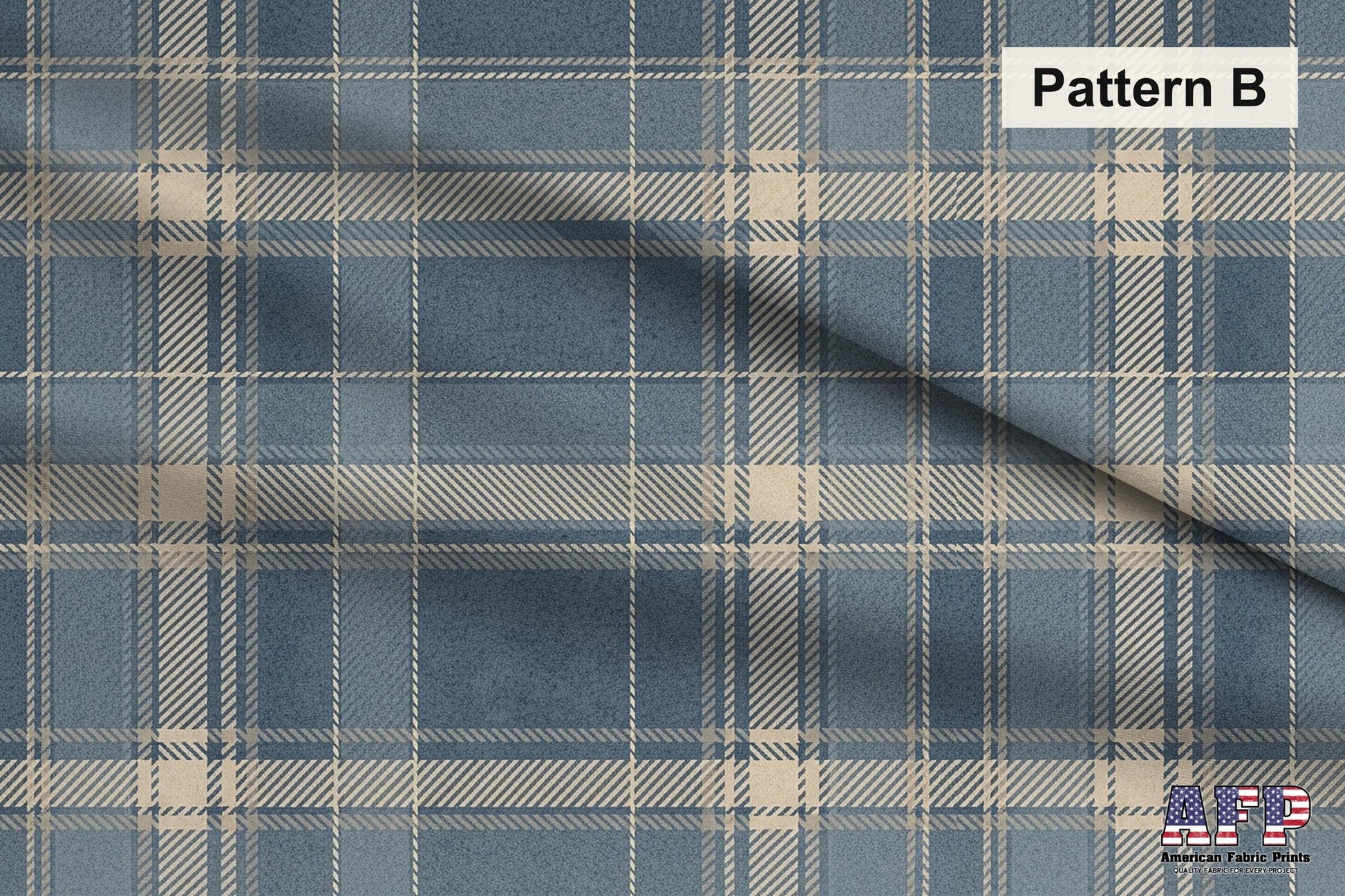 Blue and Beige Plaid Fabric Bundle Set - Shop now at American Fabric Prints