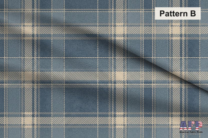 Blue and Beige Plaid Fabric Bundle Set - Shop now at American Fabric Prints