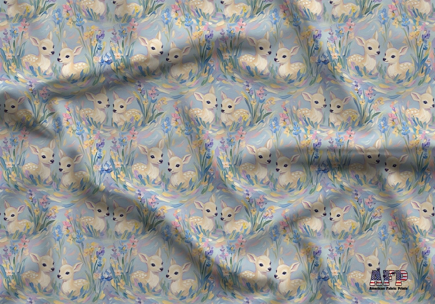 Cute Pastel Fawns Fabric - Shop now at American Fabric Prints