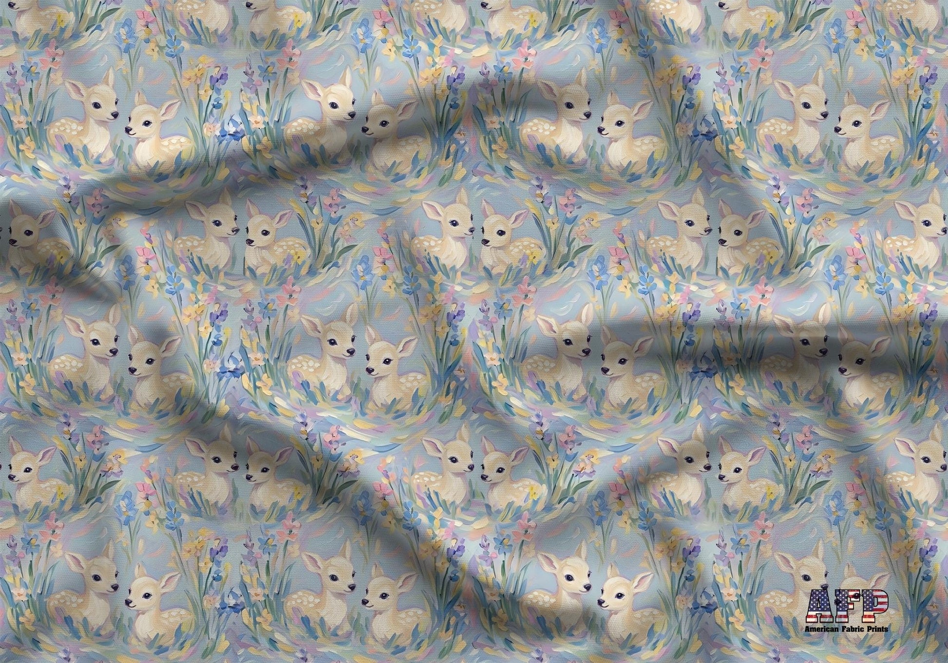 Cute Pastel Fawns Fabric - Shop now at American Fabric Prints