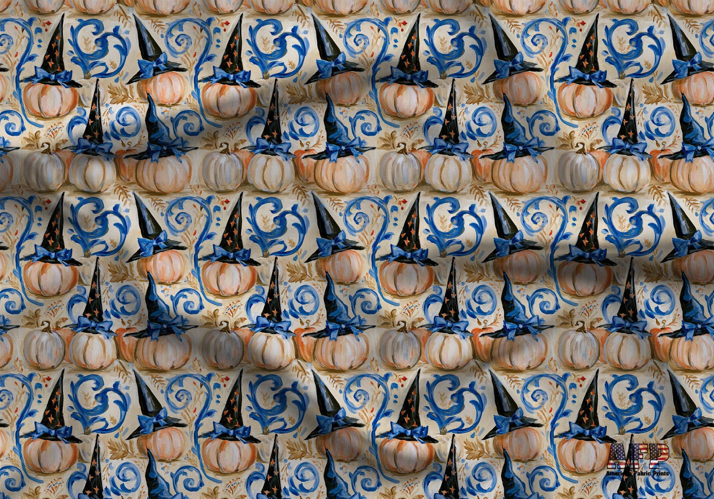 Preppy Pumpkin+Witches Hat Fabric - Shop now at American Fabric Prints
