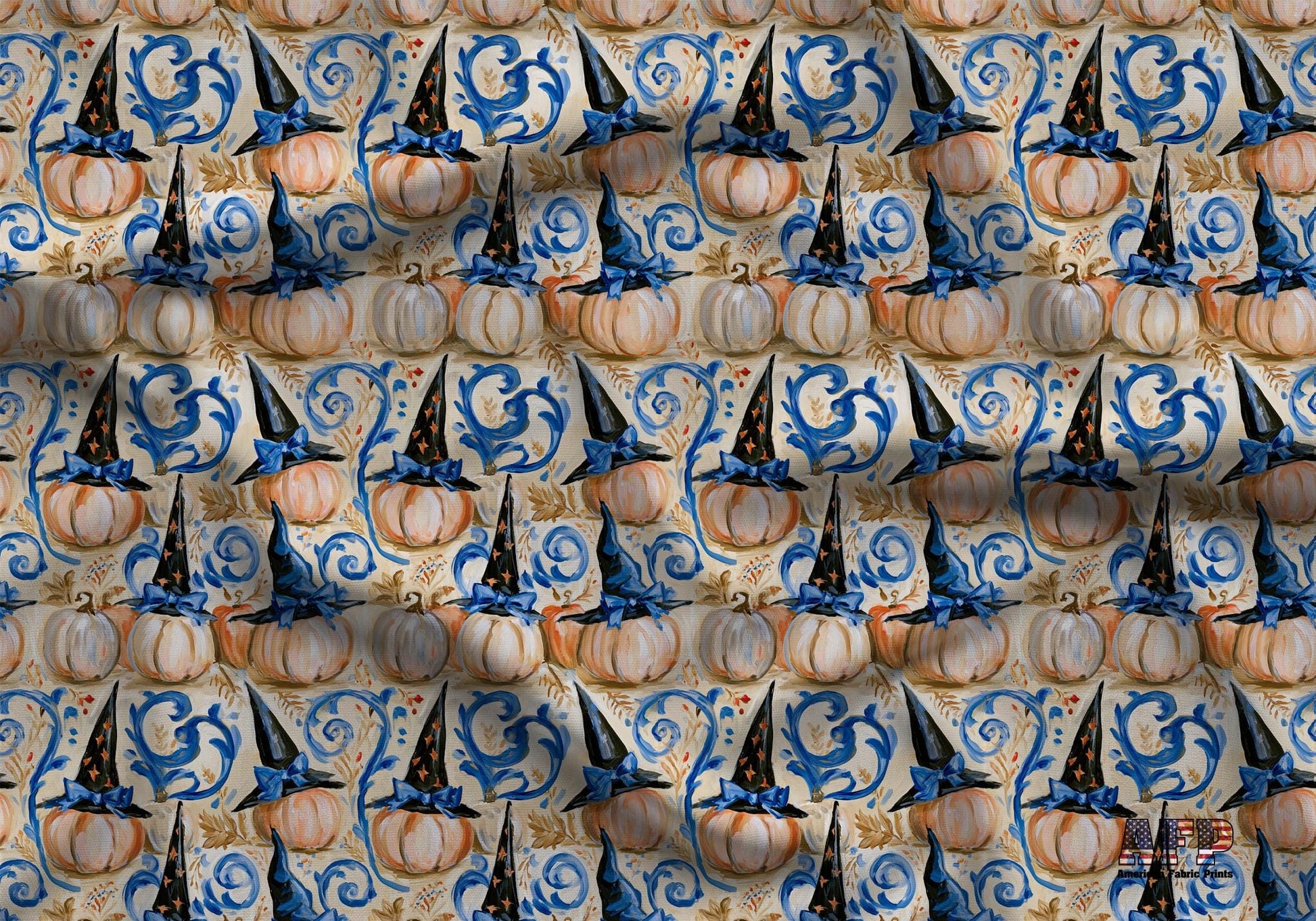 Preppy Pumpkin+Witches Hat Fabric - Shop now at American Fabric Prints