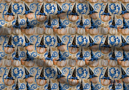 Preppy Pumpkin+Witches Hat Fabric - Shop now at American Fabric Prints