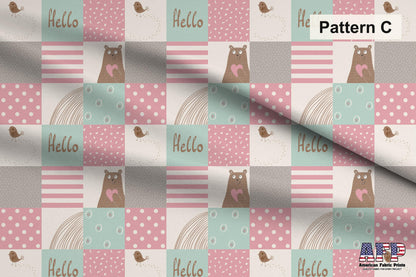 Pastel Nursery 2 Collection. Pattern C Shown. Shop now at American Fabric Prints.