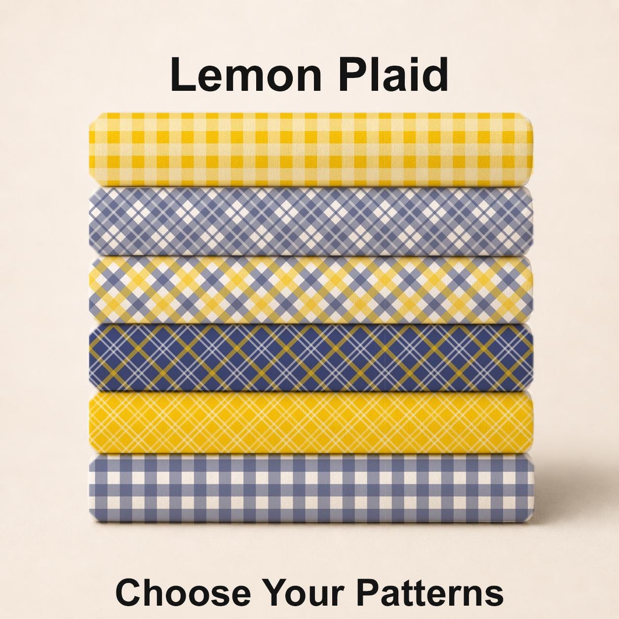 Lemon Plaid Fabric Bundle Set - Shop now at American Fabric Prints