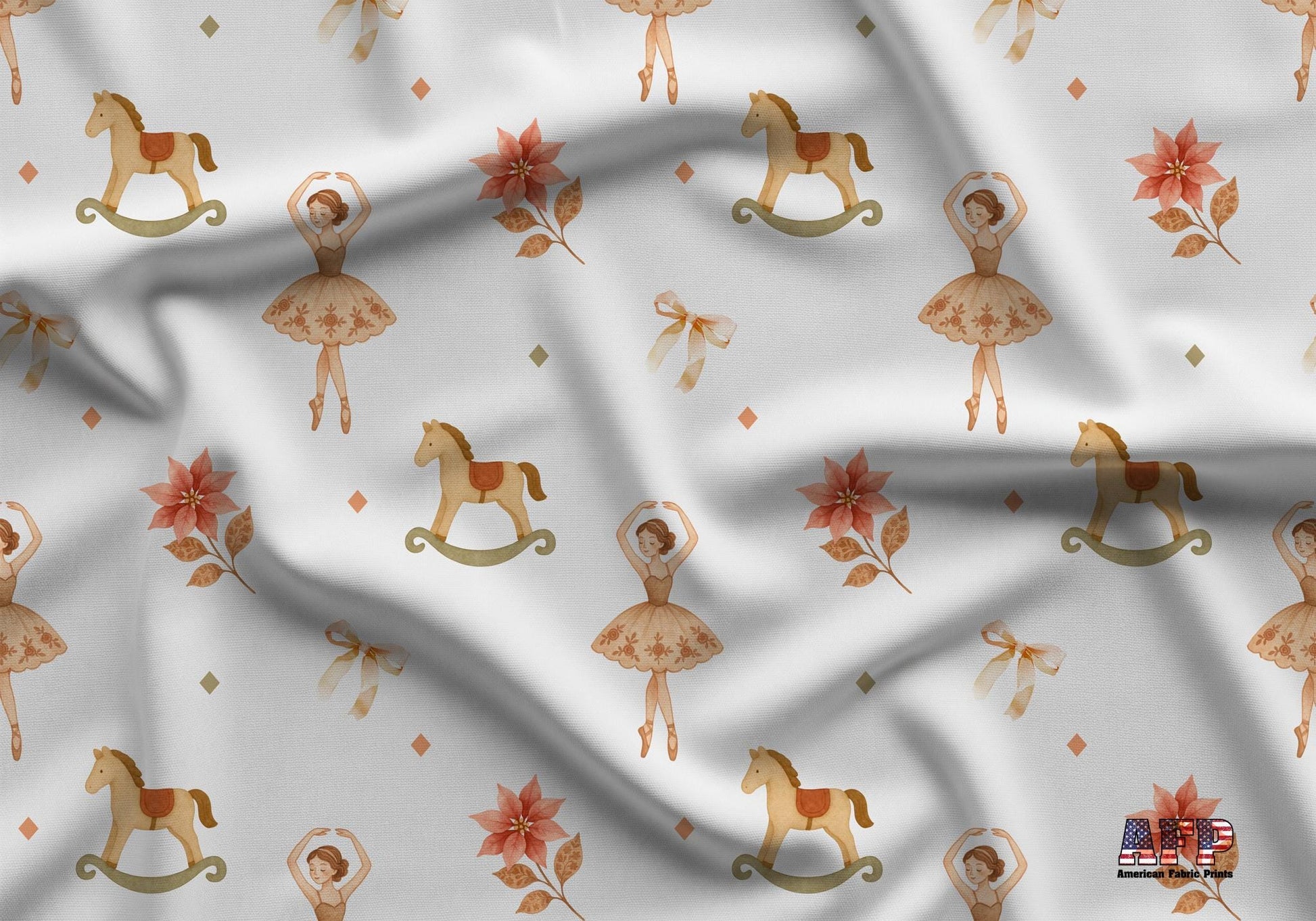 Christmas Ballerina Fabric - Shop now at American Fabric Prints