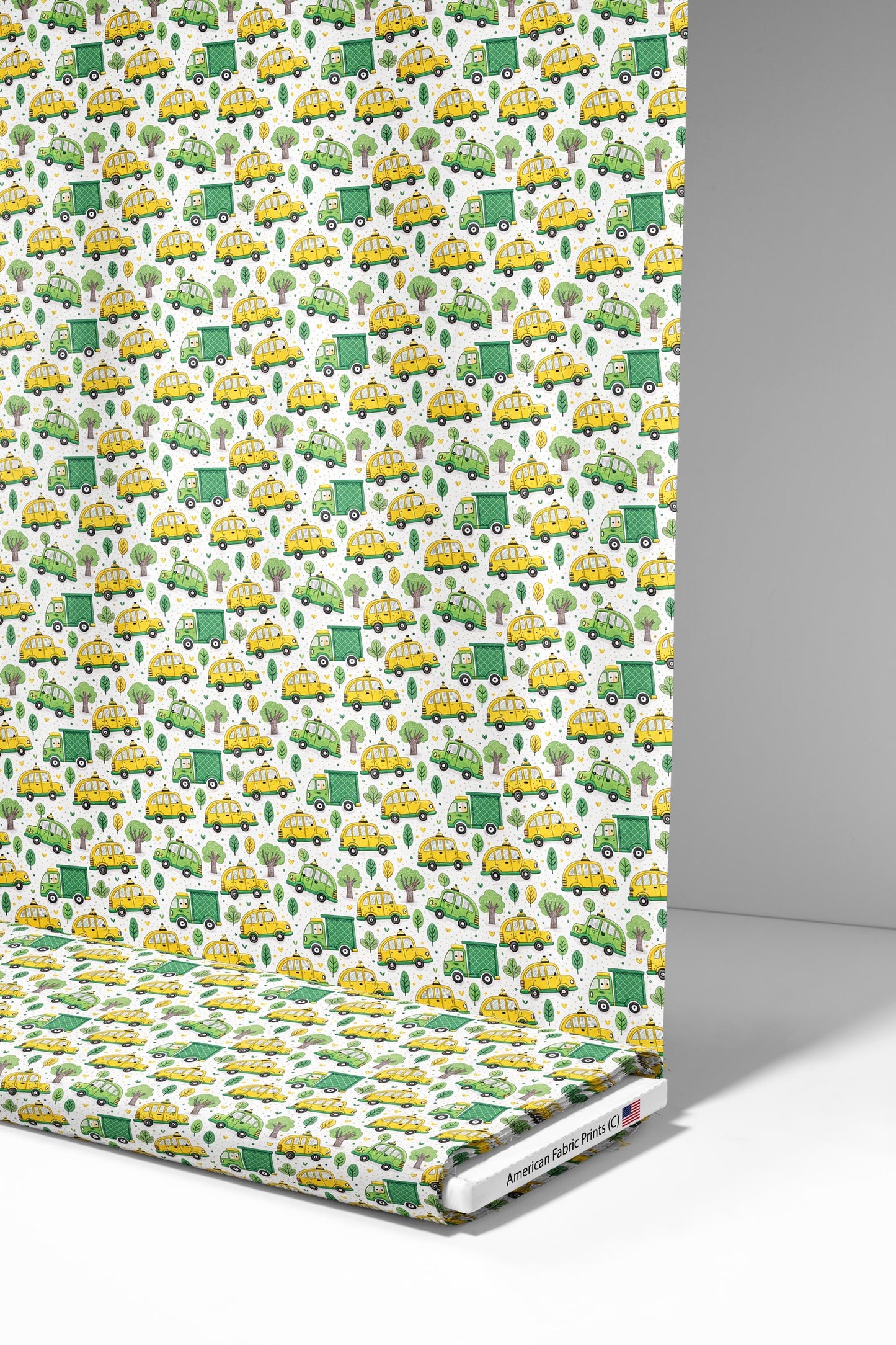 Taxis+Trucks Fabric - Shop now at American Fabric Prints