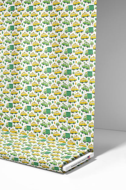 Taxis+Trucks Fabric - Shop now at American Fabric Prints