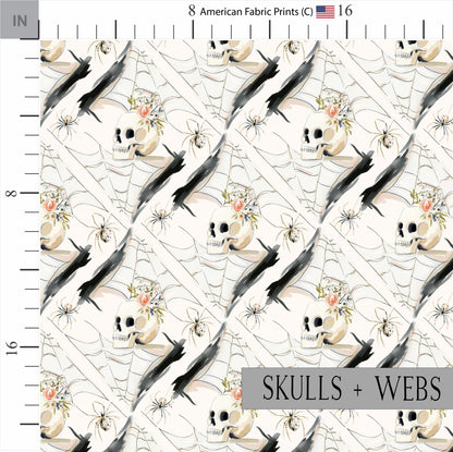 Whimsical Halloween Quilt Fabric | Halloween Fabric | Costume Fabric | Cotton Quilt | Cotton Baby Fabric | by American Fabric Prints | Skull