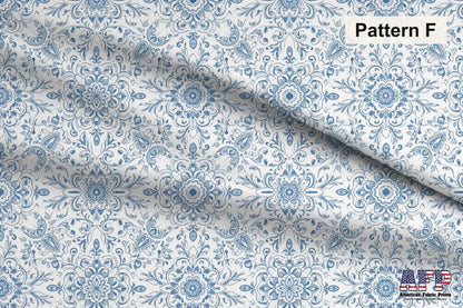 Blue Chinoiserie Toile De Jouy Fabric Bundle Set - Shop now at American Fabric Prints