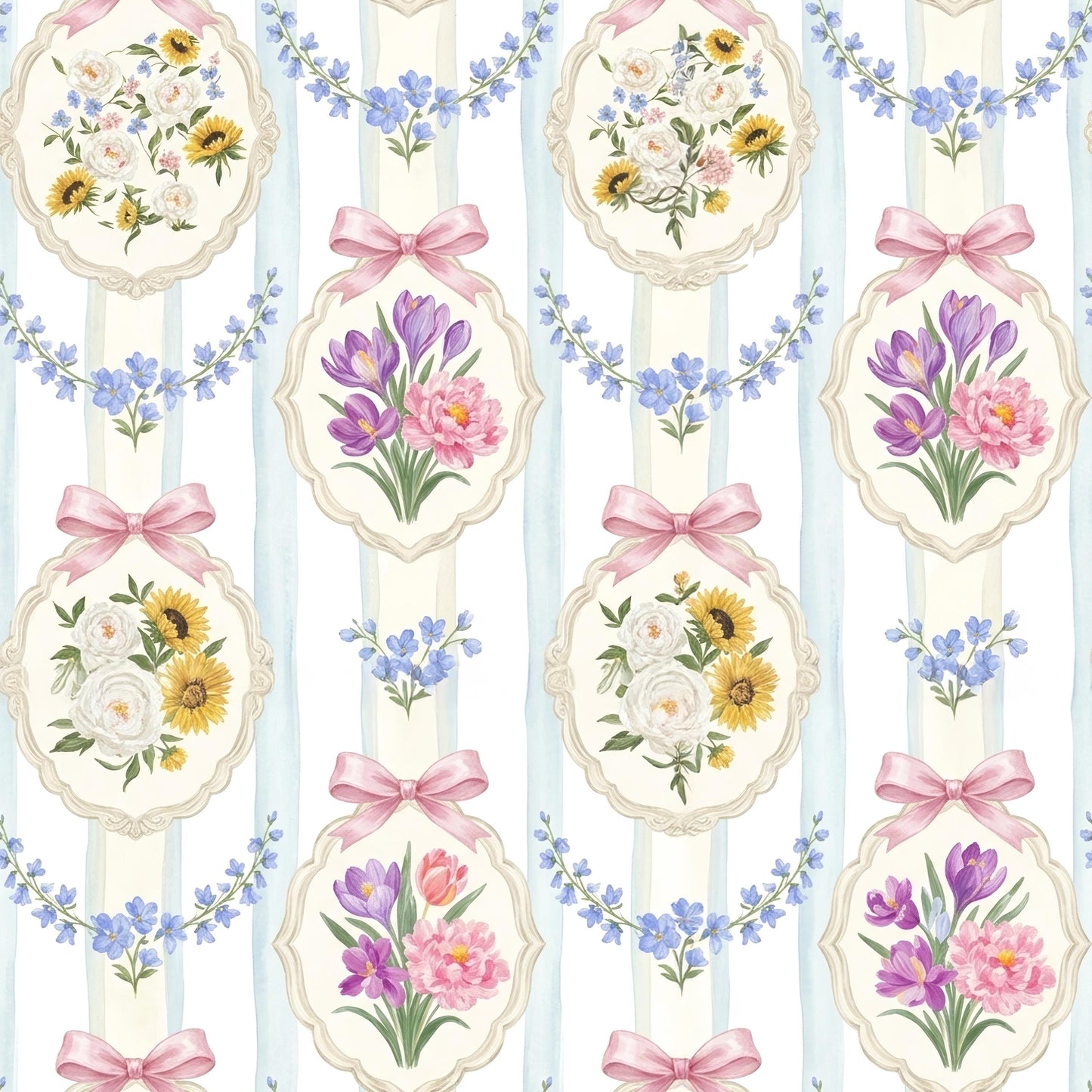 Vintage Cameo Frames Fabric - Shop now at American Fabric Prints