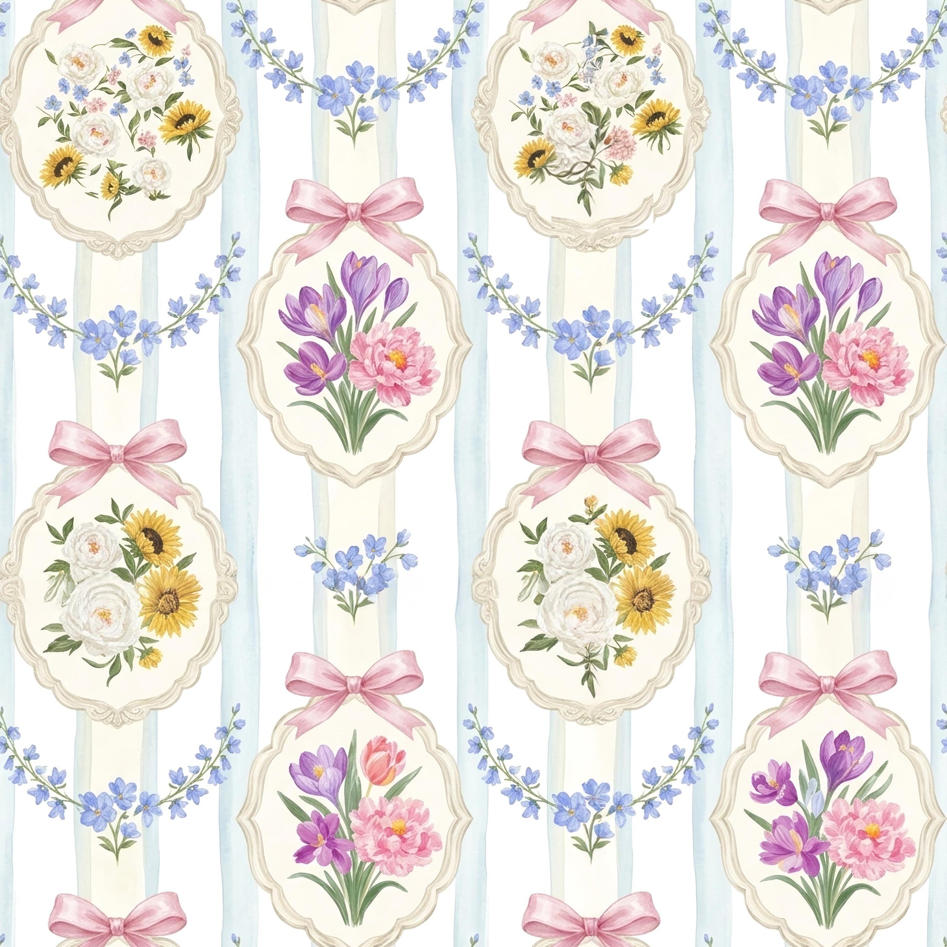 Vintage Cameo Frames Fabric - Shop now at American Fabric Prints
