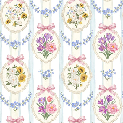Vintage Cameo Frames Fabric - Shop now at American Fabric Prints