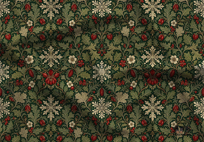 Victoriam Botanical Christmas Fabric - Shop now at American Fabric Prints