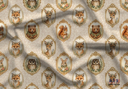 Woodland Animal Portrait Fabric - Shop now at American Fabric Prints