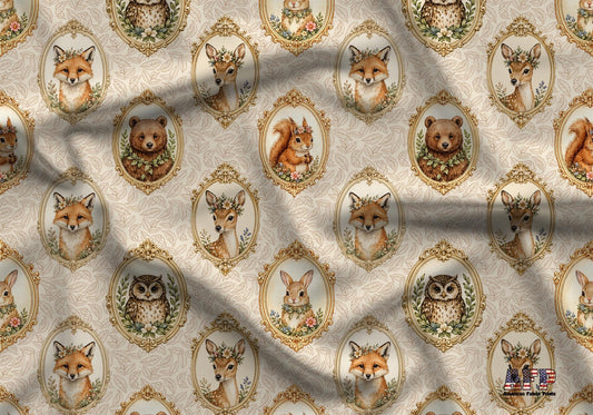 Woodland Animal Portrait Fabric - Shop now at American Fabric Prints