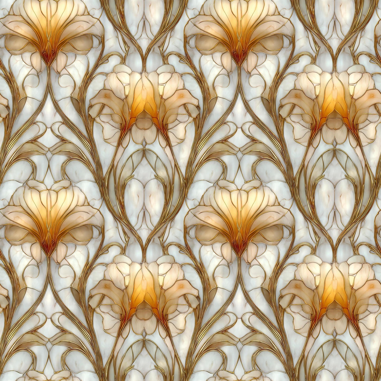 Stain Glass Floral Art Fabric - Shop now at American Fabric Prints
