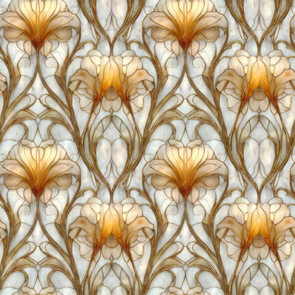 Stain Glass Floral Art Fabric - Shop now at American Fabric Prints