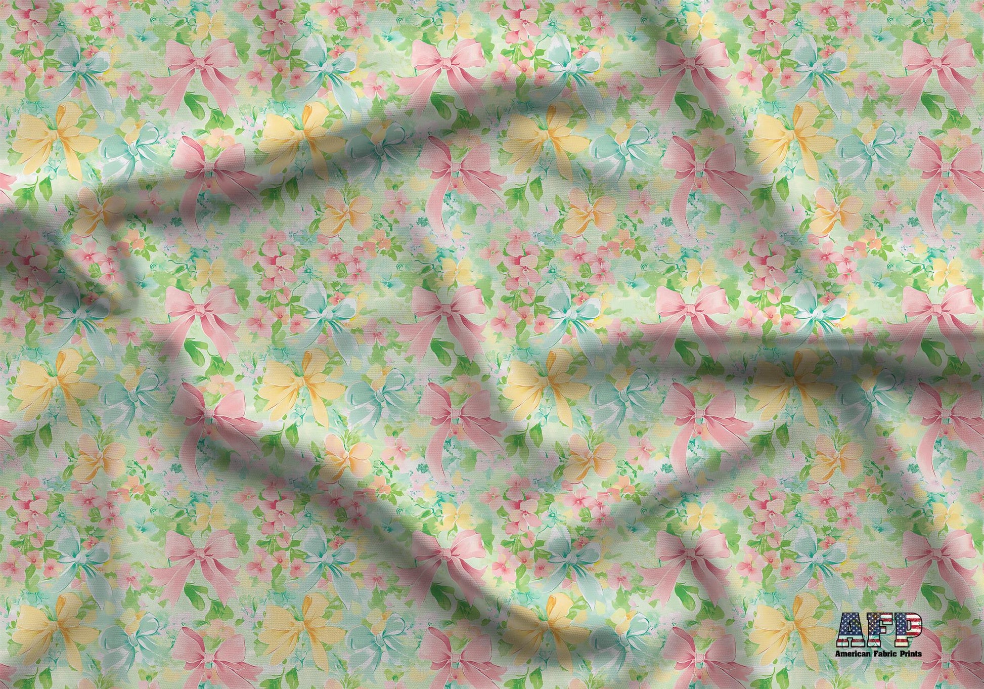 Pastel Bows Fabric - Shop now at American Fabric Prints