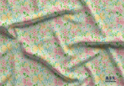 Pastel Bows Fabric - Shop now at American Fabric Prints