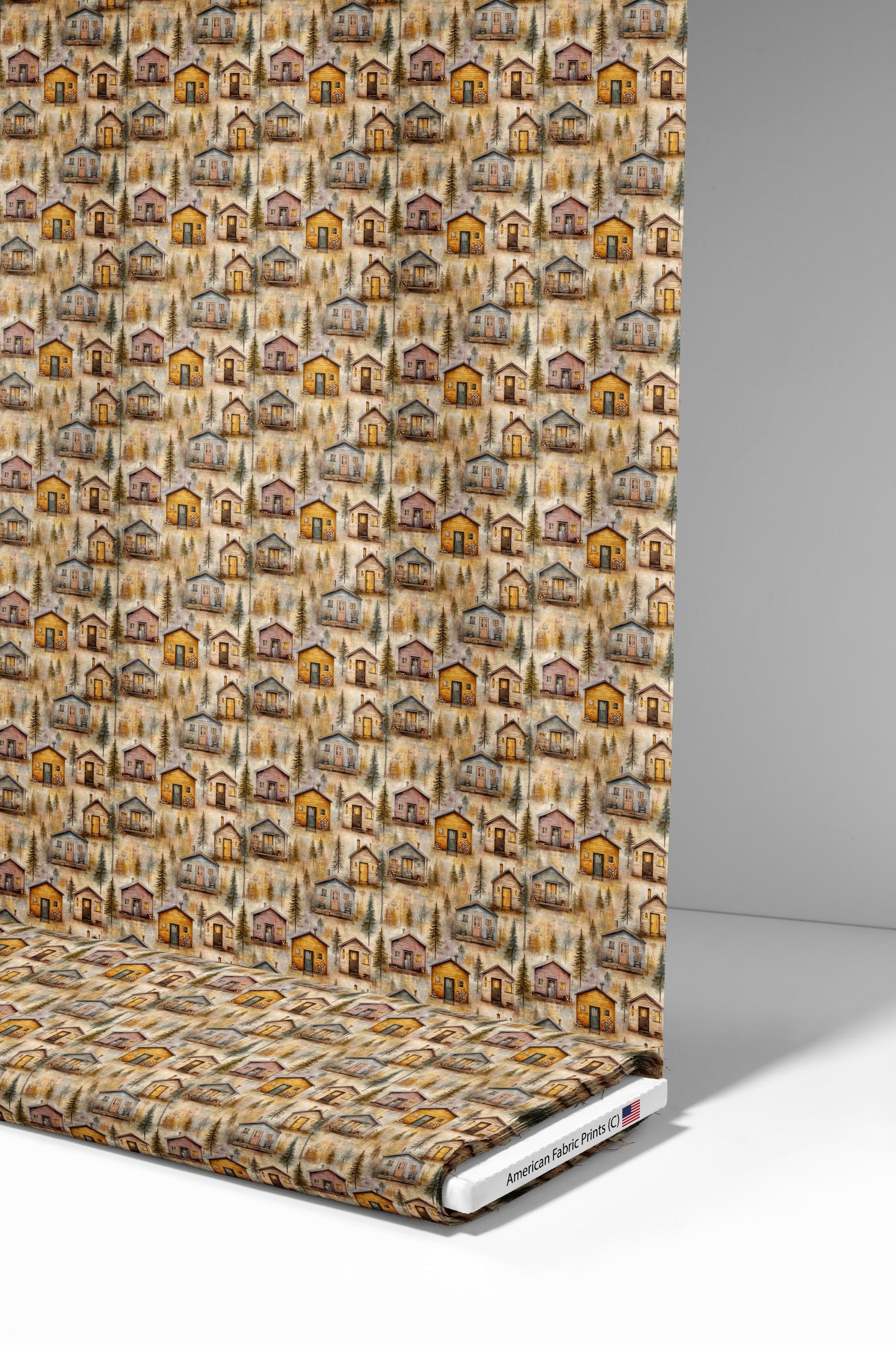 Outdoor Cabins Fabric - Shop now at American Fabric Prints