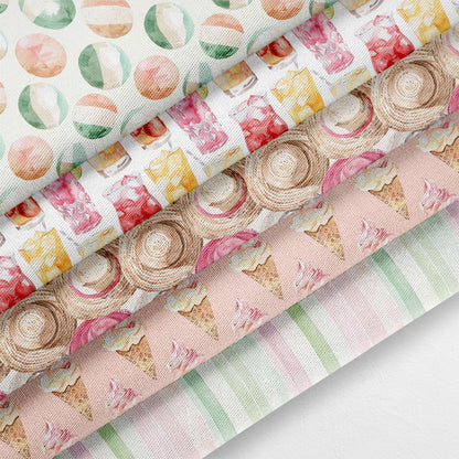 Summer Quilt Fabric Coordinates | Beach Fabric Bundle | Summer Themed Cotton Fabric | Beach Fabric | Made in USA | American Fabric Prints