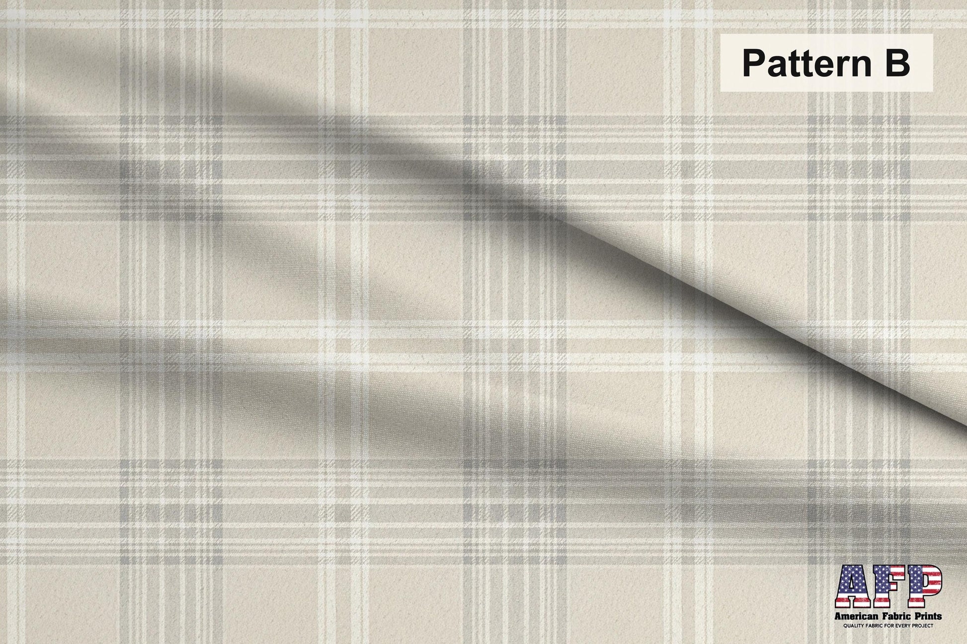 Beige Plaid 2 Fabric Bundle Set - Shop now at American Fabric Prints