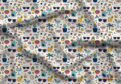 Doodle Beach Fabric - Shop now at American Fabric Prints