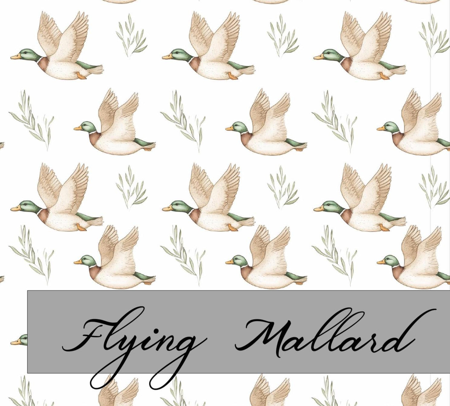 Mallard Duck Fabric | Premium Cotton Quilt Fabric | Flying Mallard Duck on Quilting Cotton | Made in the USA | American Fabric Prints
