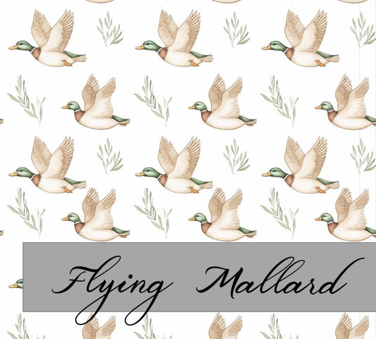 Mallard Duck Fabric | Premium Cotton Quilt Fabric | Flying Mallard Duck on Quilting Cotton | Made in the USA | American Fabric Prints