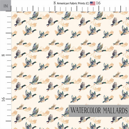 Hunting Quilt Patterns | Mallard Quilt | Deer Plaid | Ducks in Flight | Nursery Fabric | Made in USA | American Fabric Prints | Watercolor