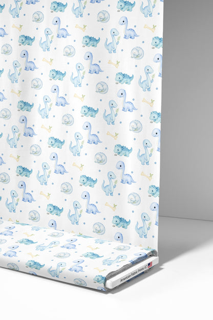 Tiny Blue Dinosaurs Fabric - Shop now at American Fabric Prints