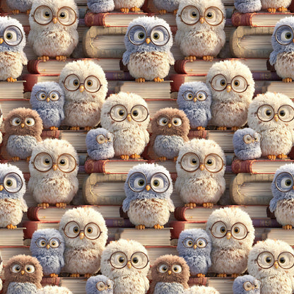 3D Book Owl Fabric - Shop now at American Fabric Prints