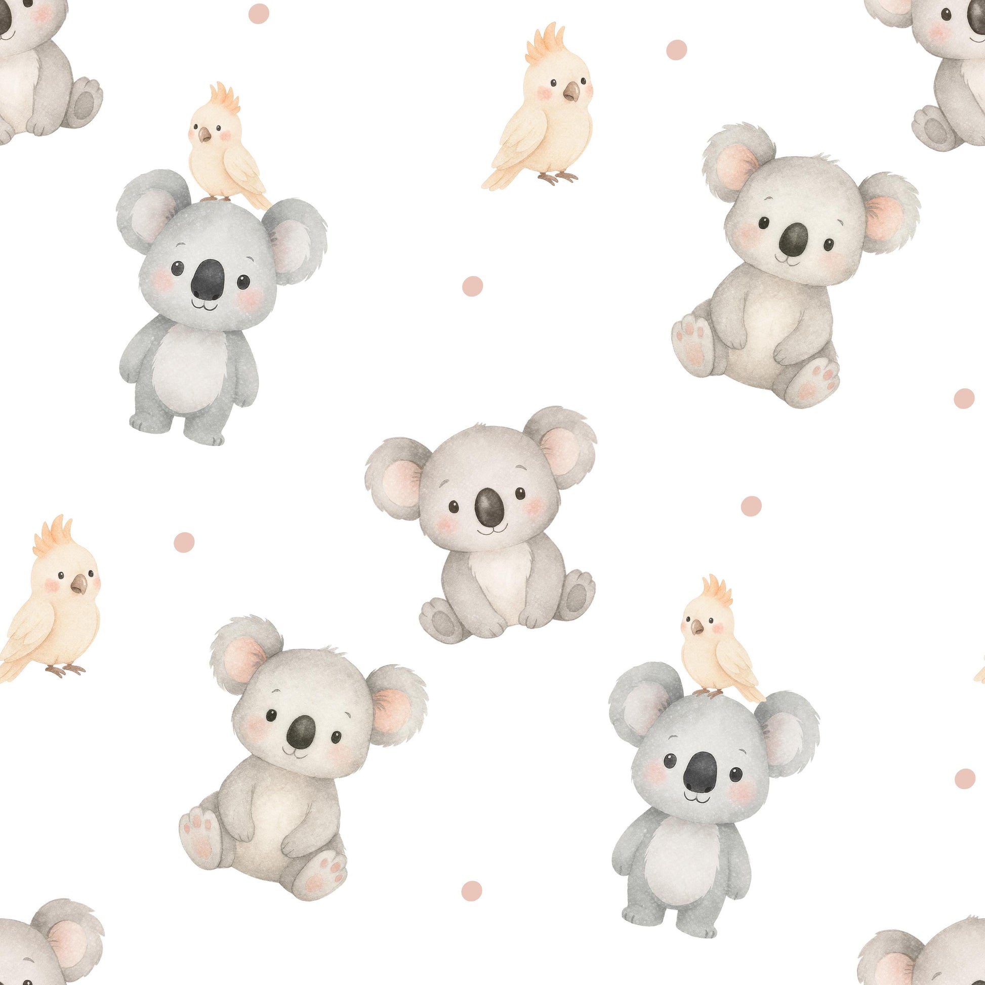 Koalas and Parrots Fabric - Shop now at American Fabric Prints