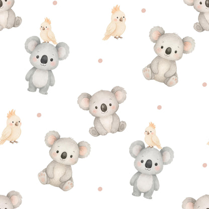 Koalas and Parrots Fabric - Shop now at American Fabric Prints
