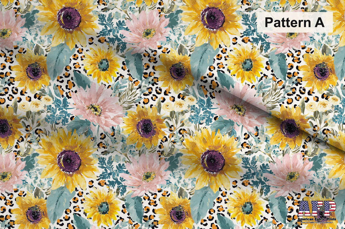 Sunflower Leopard Fabric Bundle Set - Shop now at American Fabric Prints